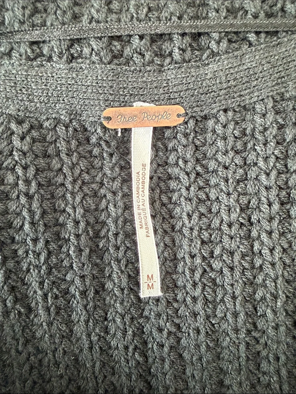 Free People Black Women's Swim Too Deep Long Sleeve Cardi Sweater
